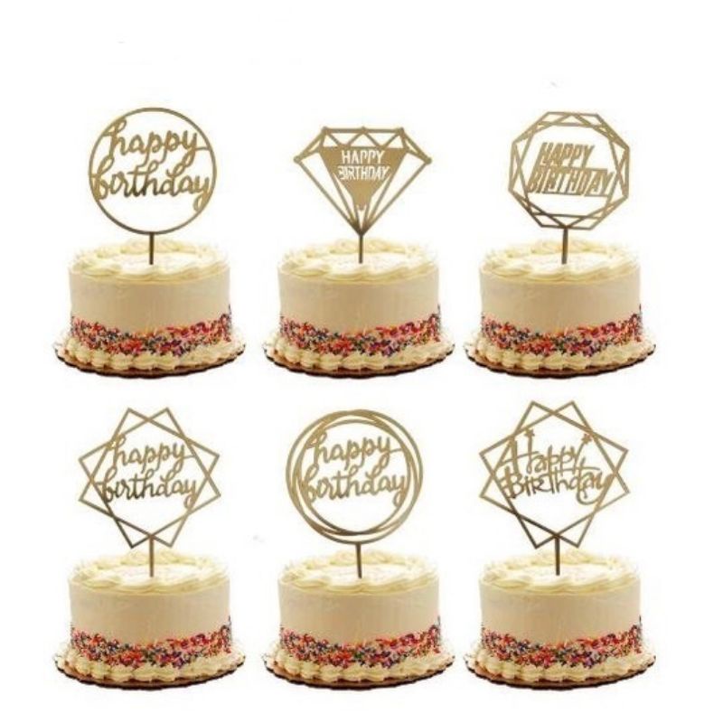 Cake Topper Acrylic Happy Birthday