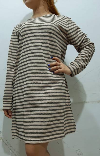 DRESS SALUR PANJANG BELAH SAMPING TANGAN PANJANG /TUNIK CEWEK MURAH