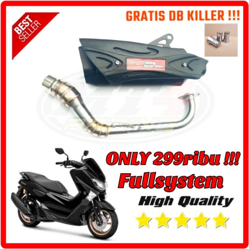 Knalpot R9 Misano Nmax Old Lama dan Nmax New 2020 Fullsystem Murah
