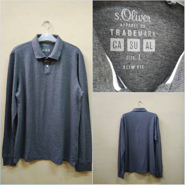 POLO SHIRT LENGAN PANJANG PRIA BRANDED S.OLIVER SLIM-FIT