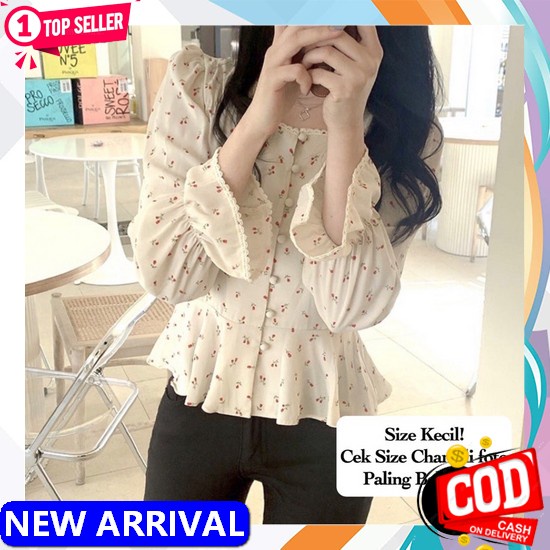 Zaza_Fashion Baju Wanita Terbaru Korean Style 2021 Import Real Pict Blouse Korea 2958 Jeremina [Bung