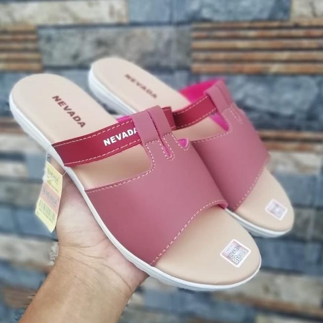 "SMO.01Jl22ᵀ" Sandal Wanita Nevada Slop | Sandal Nevada Wanita | Sandal Wanita Kulit
