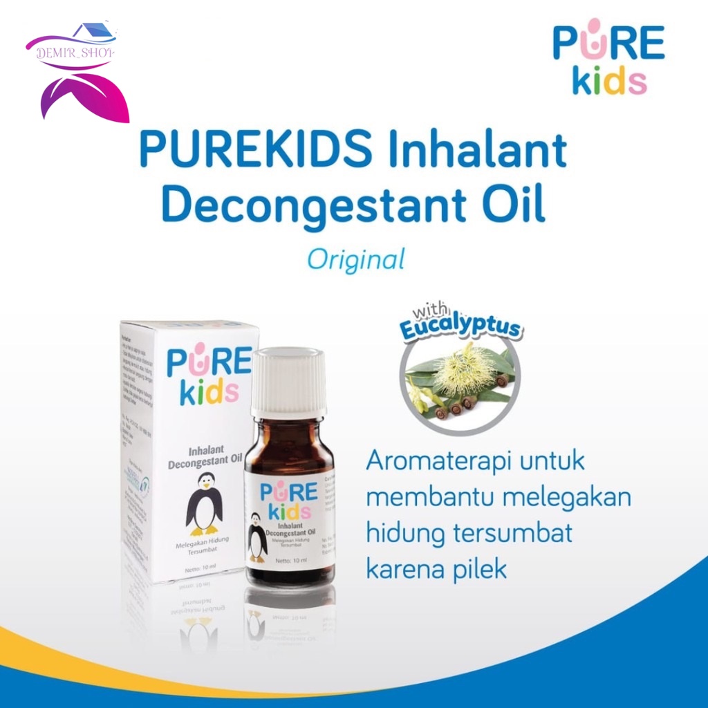 Pure Kids Inhalant Decongestant Oil 10 mL Membantu Redakan Pilek &amp; Hidung Tersumbat