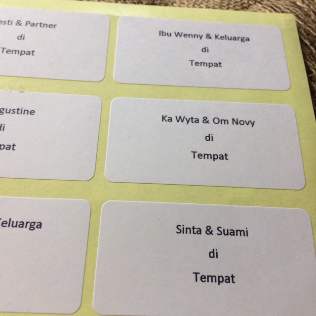 

Label nama undangan