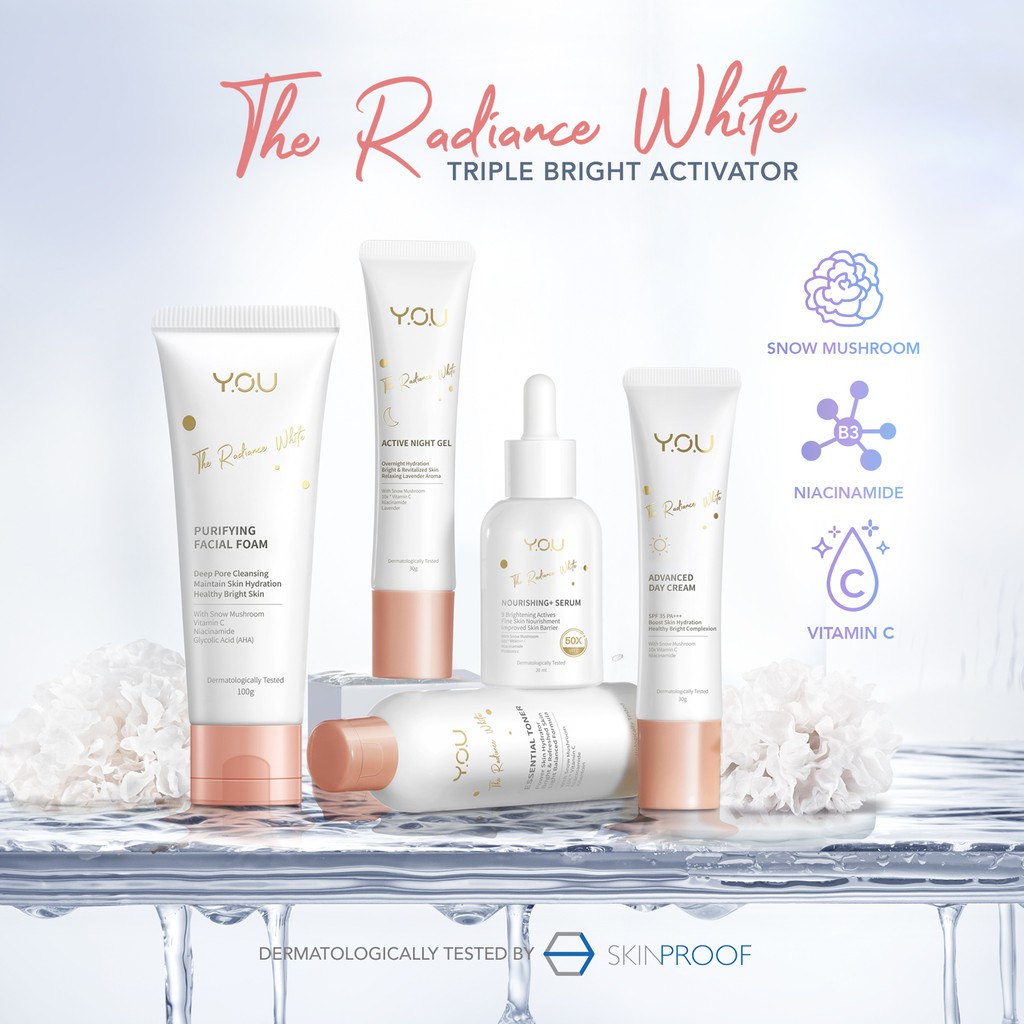 Kosmetik You The Radiance White Active Night Gel 30gr / Pelembab Wajah Malam