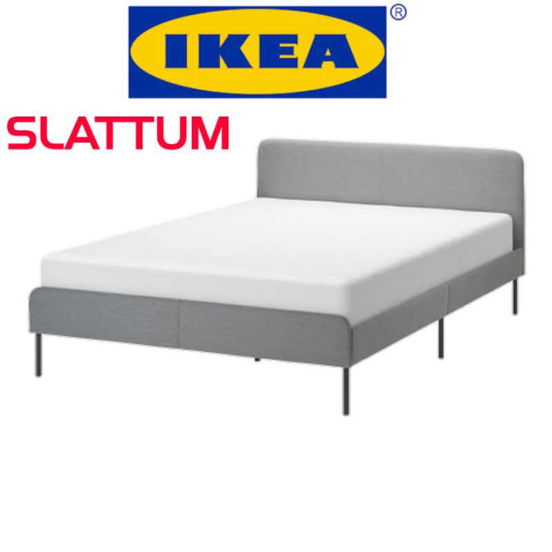 ( FREE ONGKIR ) SLATTUM Rangka Tempat Tidur / Ranjang lapisan kain Tenun IKEA