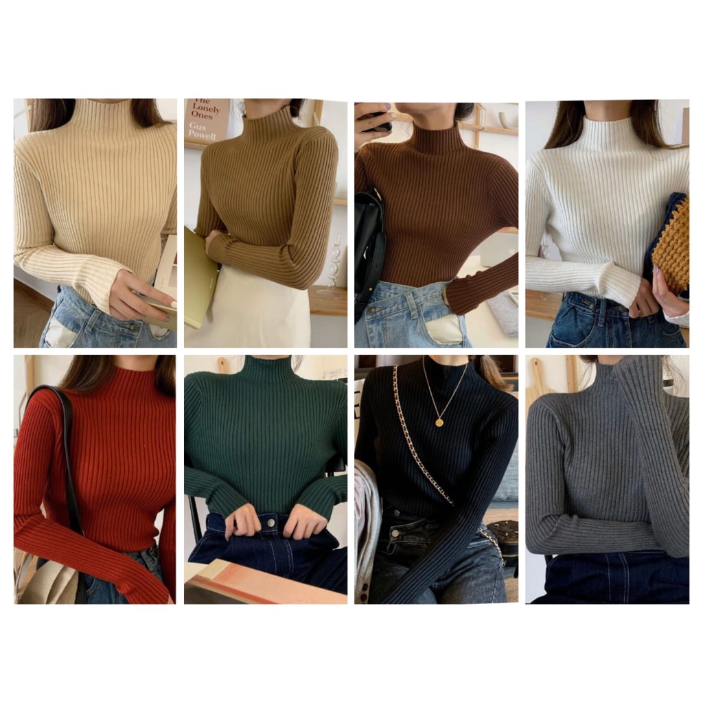 JKFashion - ZECFS OOTD Basic Inner Turtleneck / Rjt Aisha Inner Knit / Manset Rajut Leher Tinggi / I