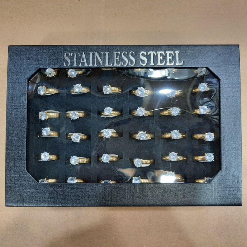 Cincin Permata Jamur Titanium 36buah Kulakan Grosir