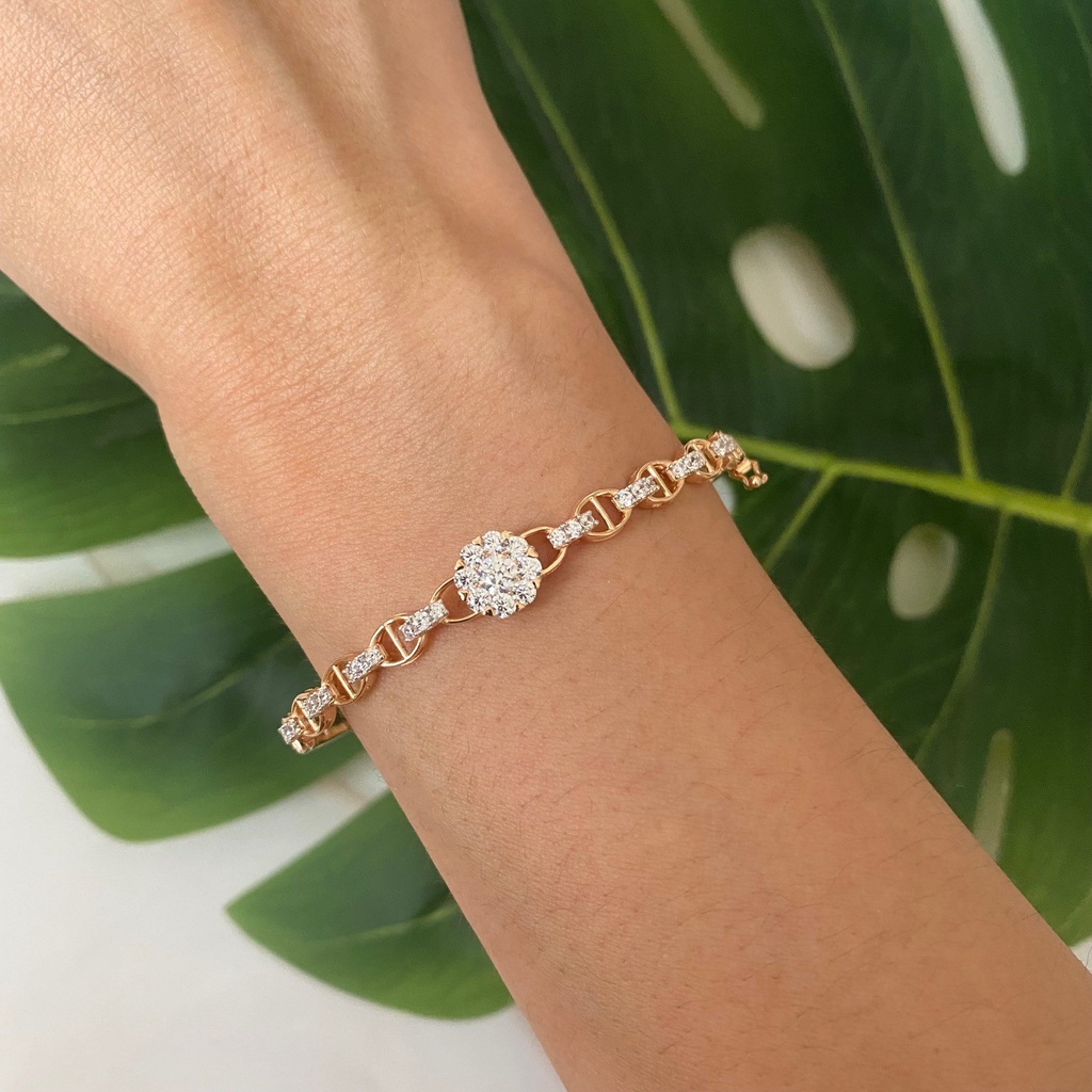 Gelang Kaku Emas 16K Kadar 700 70 Fashion Zircon 6.92 Gram