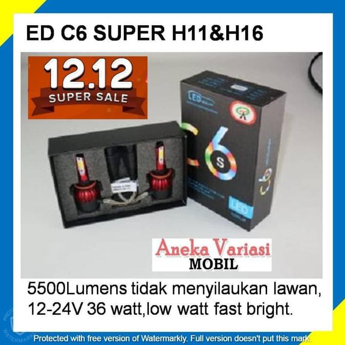 STAR PROMO 12.12 LAMPU UTAMA LED C6 H11 DAN H16 GOLD SERIES 5500LUMEN #10
