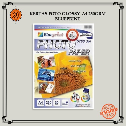 

Kertas Foto Glossy A4 230grm Blueprint