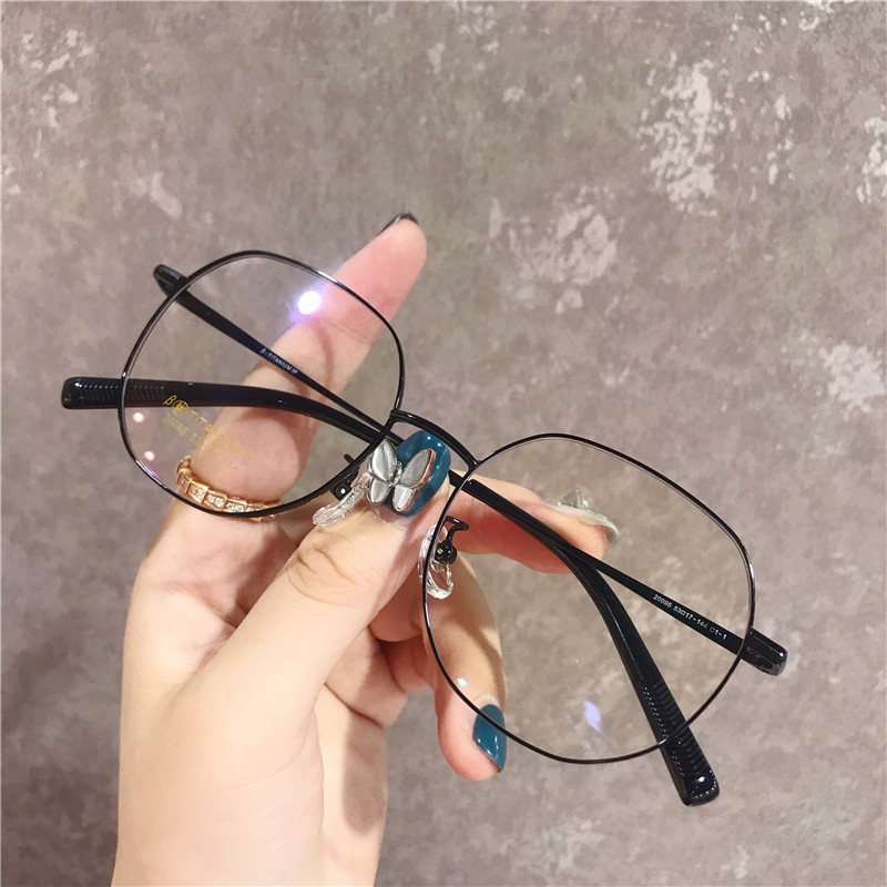 ♥TMALL88♥ Kacamata Baca Frame KM100 Anti Radiasi Metal Gaya Retro / NO MINUS