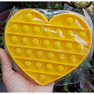 LYSASHOP -  Pop It BESAR AMONG US DINO UNICORN SEGIEMPAT JUMBO RAINBOW PUZZLE MAINAN EDUKASI ANAK-LOVE KUNING ALPHABET