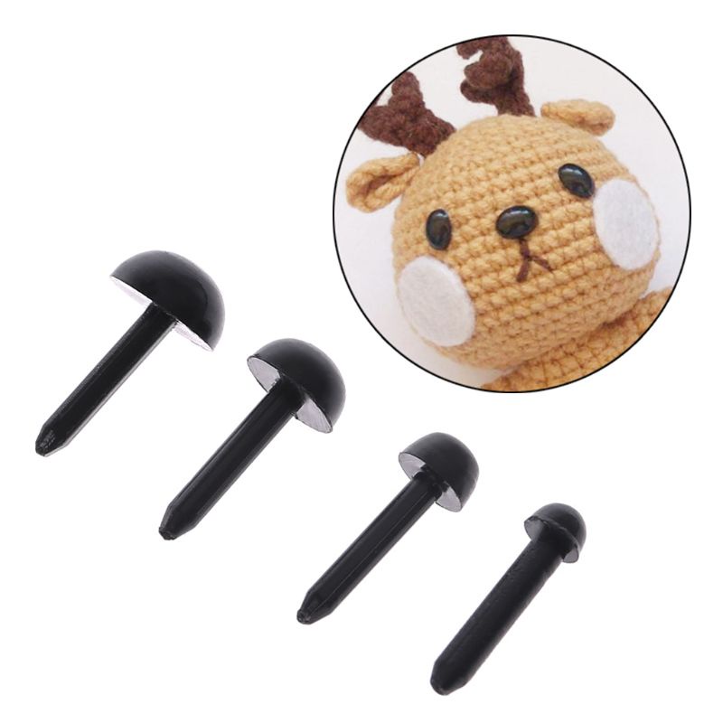 Mary 100Pcs 3mm/4mm/5mm/6mm DIY Untuk Boneka Wayang Plastik Hitam Pin Safety Eyes Untuk Han
