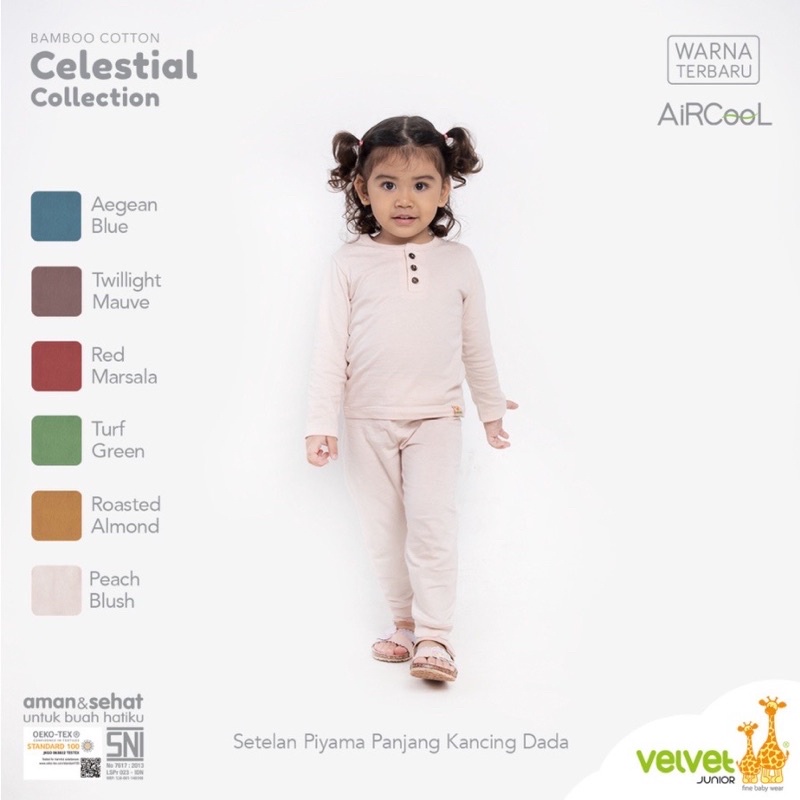 VELVET JUNIOR Celestial Collections Stelan Piyama Panjang L-XL-2-3-4-5