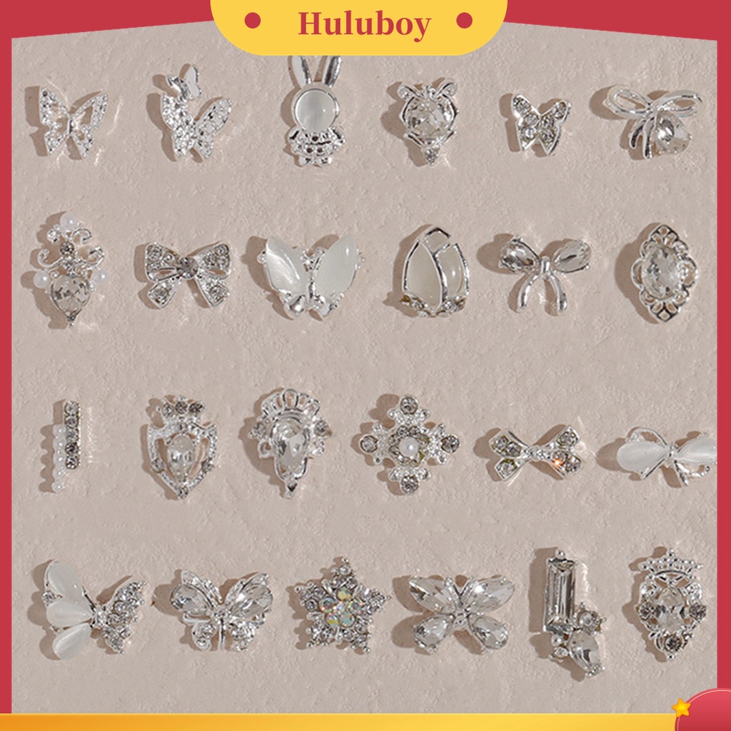 Huluboy Huluboy♡ 20pcs Ornamen Kupu-Kupu Bahan Alloy Tahan Pudar Untuk Dekorasi Manicure