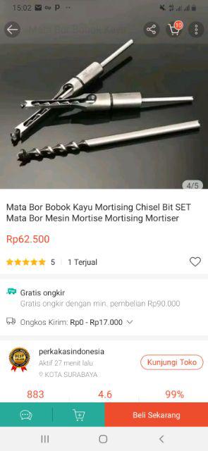 Mata Bor Bobok Kayu Mortising Chisel Bit Set Mata Bor Mesin Mortise Mortising Mortiser Pembobok