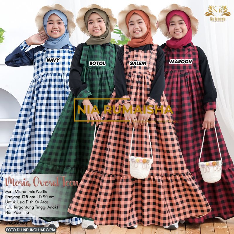 100% ORI Moria Overall Set Teen by Nia Rumaisha / Ld 90 Pb 125