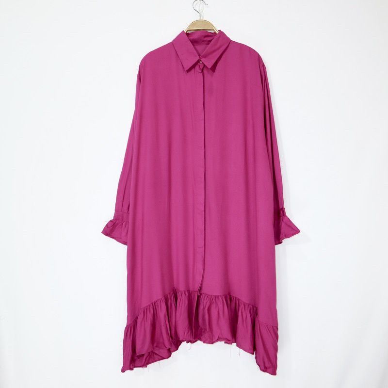 Long tunik jumbo XXL LD120CM atasan rayon twill polos busui outfit wanita