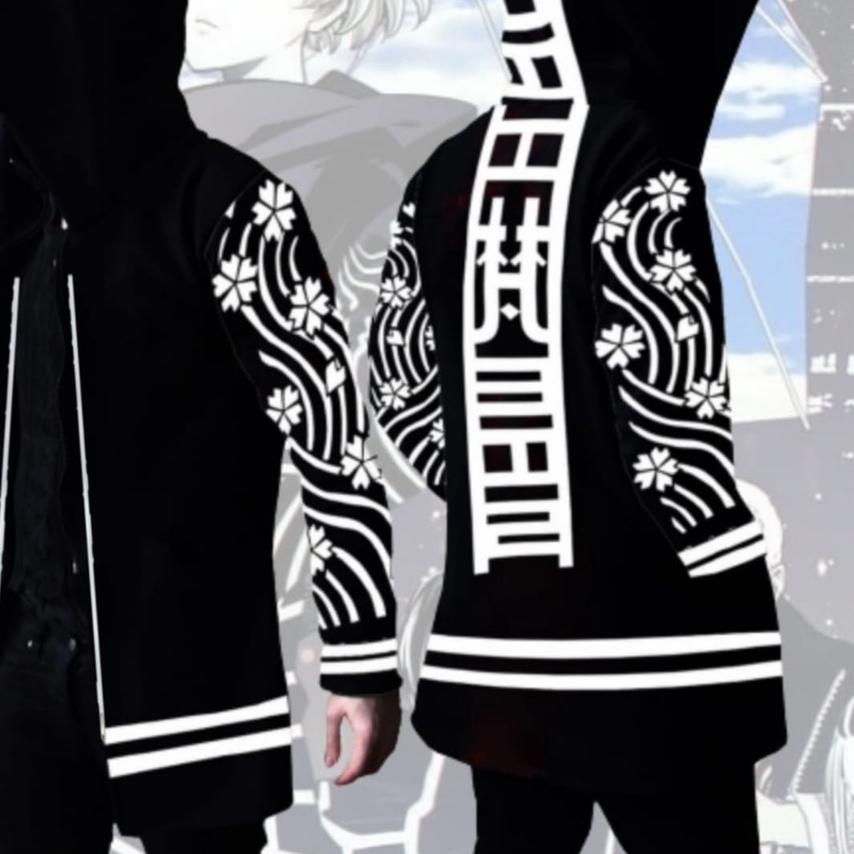 Jaket Jubah Jumbo Sweater Anime Tokyo Revengers Brahman Kawaragi Senju Cosplay Zipper Hoodie
