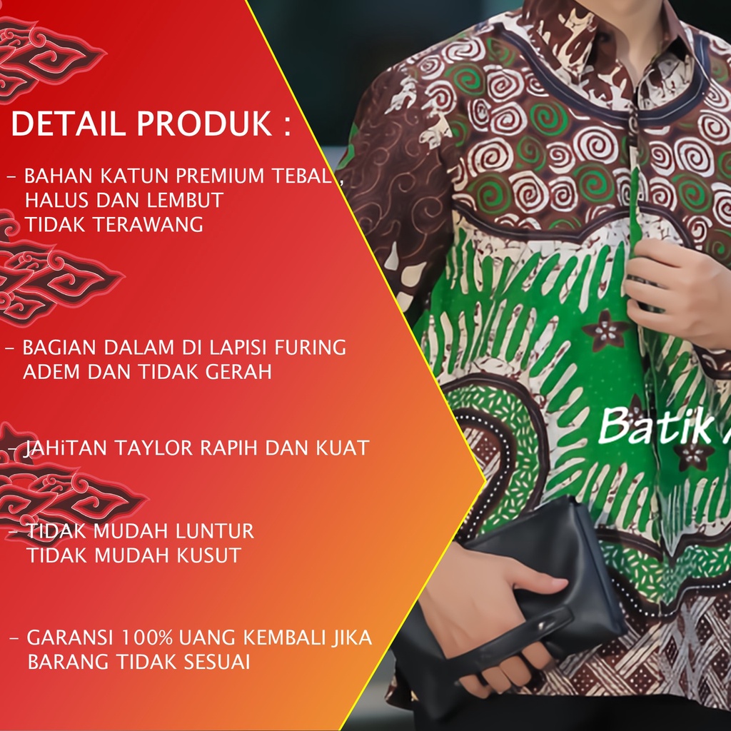 TERBARU KEMEJA BATIK PRIA LENGAN PENDEK LAPIS FURING ASLI SOLO SRAGENAN PREMIUM REGULAR FIT MODERN PD 026