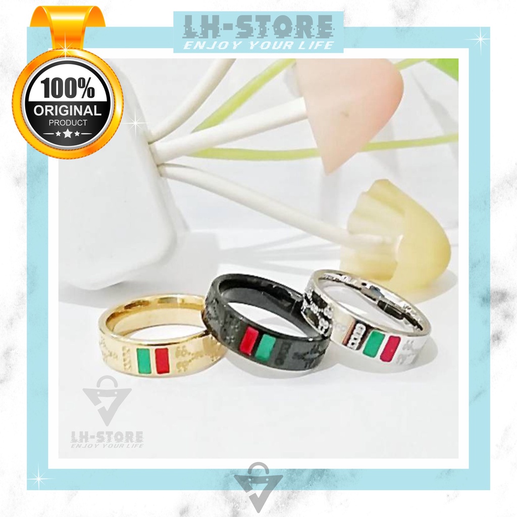 CINCIN GUCCI TITANIUM PREMIUM WANITA PRIA COUPLE SATUAN
