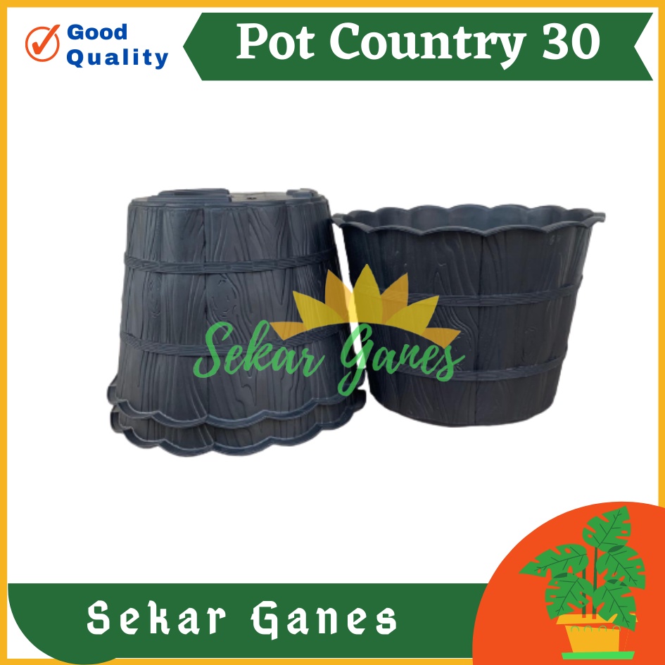 Pot Shallom Country 30 Hitam Pot Motif Gentong Kayu Tebal Cantik Pot Bunga Putih Besar Murah - Pot Motif Bambu Putih SHALLOM COUNTRY 30 pot bunga putih motif gentong kayu tebal cantik