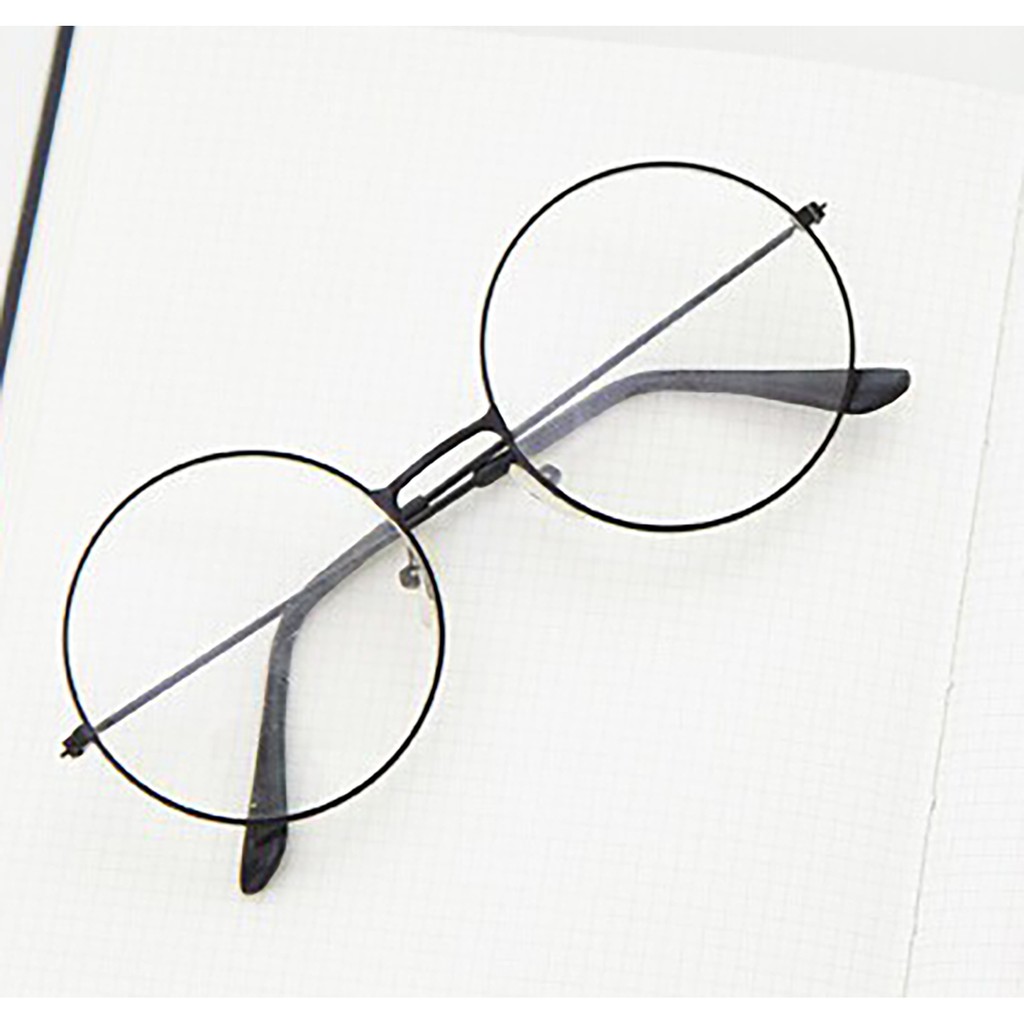 TOMSTORE.ID R092 Kaca Mata Bulat Oval Design Fashion Korea Pria/Wanita Kacamata Optik Frame Sunglasses-4