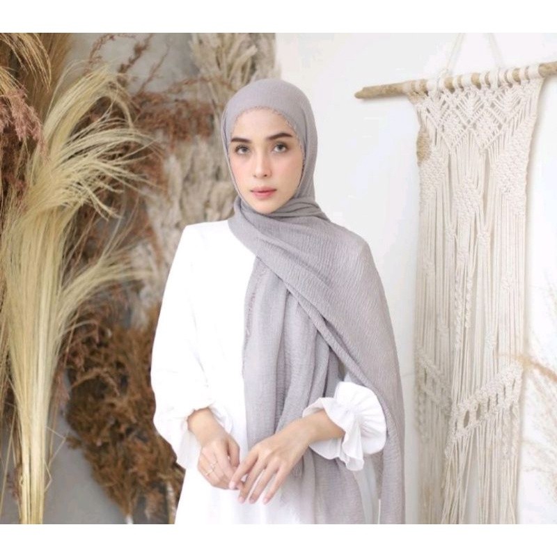 Hijab Pashmina Crinkle Cotton Shawl VARISHA jilbab kusut lavanya