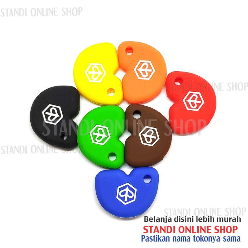 Silicone Remote Cover Kondom Kunci Keyshirt Logo Piaggio Vespa Matic