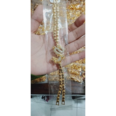AL0503 Gelang xuping naga lapis emas dgn mata mata zircon ukuran 18 cm