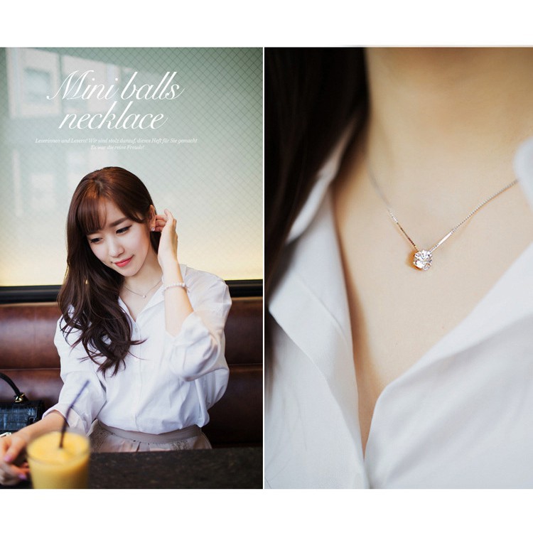 XiaoboACC Korean Fashion Clavicle Chain Diamond Zircon Short Necklace