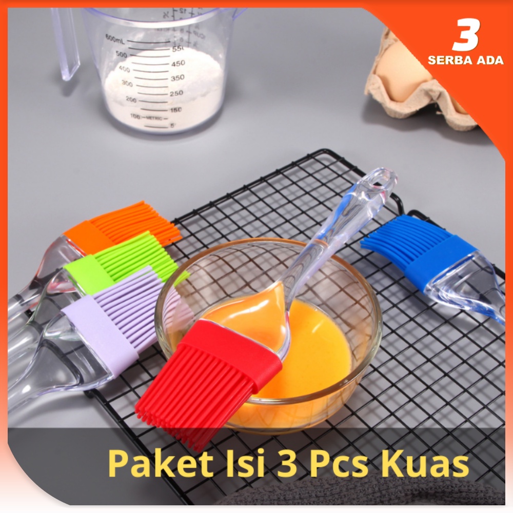 Paket 3 Pcs Kuas Roti Ukuran Besar / Kuas Kue / Kuas Mentega / Kuas Untuk Masak