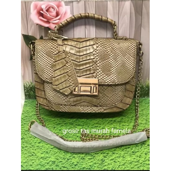 Tas wanita motif kulit buaya terbaru