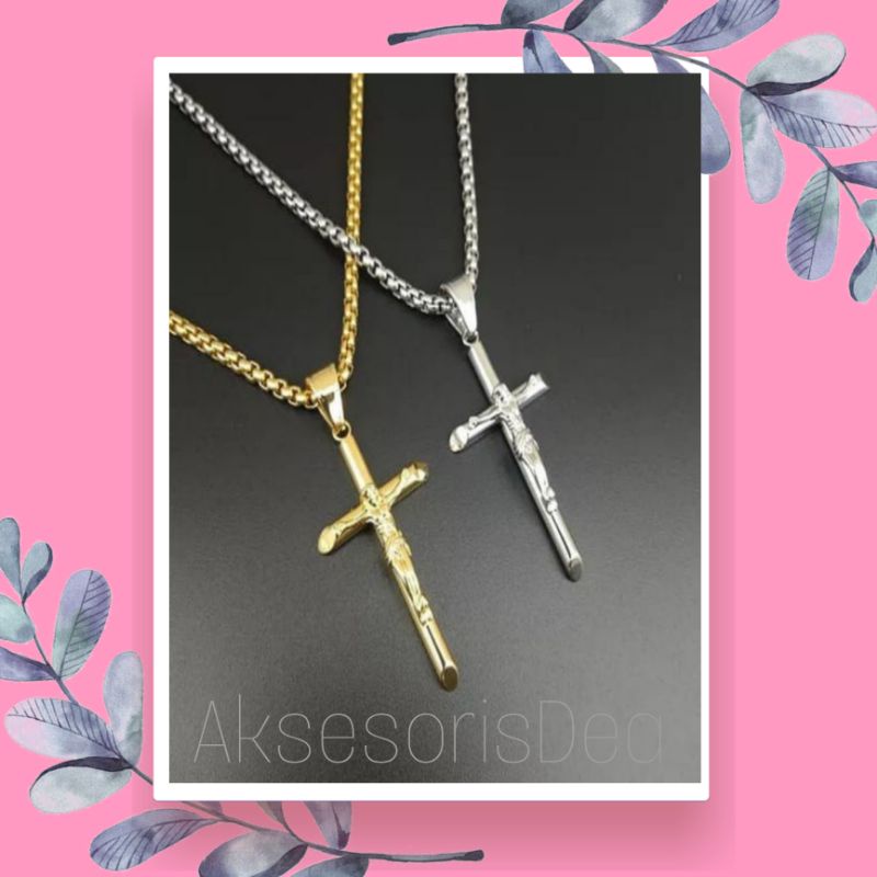 KALUNG ROLO TITANIUM BANDUL SALIB PRIA WANITA / KALUNG EMAS TITANIUM / KALUNG
