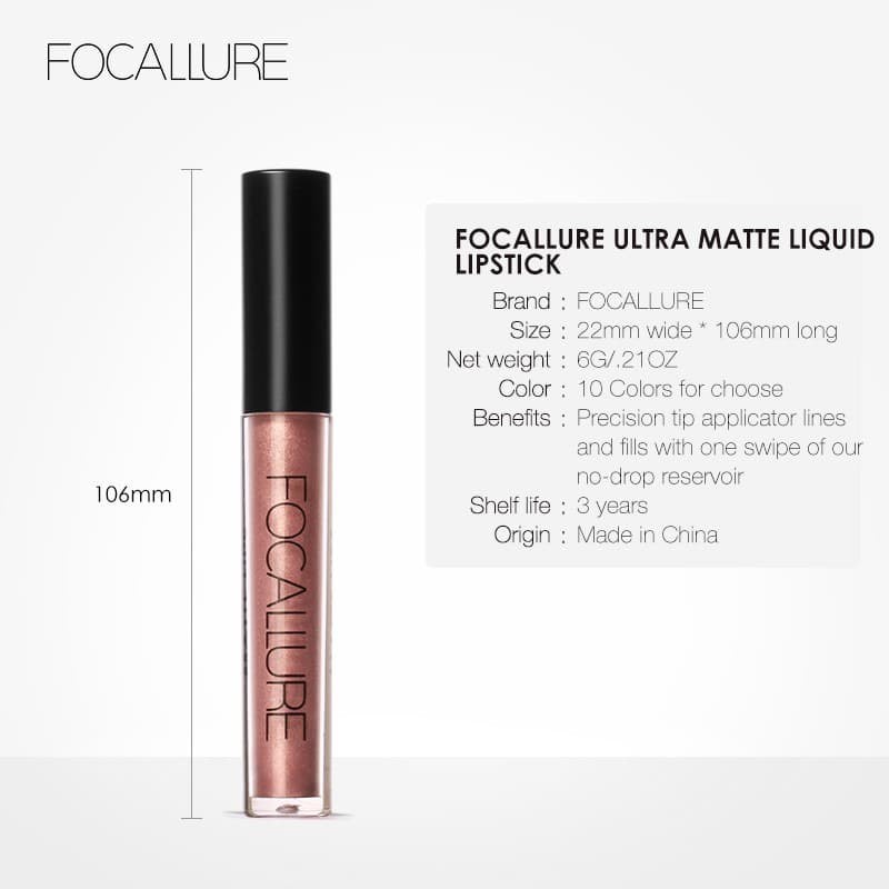 (READY &amp; ORI!) Focallure 12 Colors Lip Matte Lipstick Matte FA24 FA 24 Lip Cream Nude Series