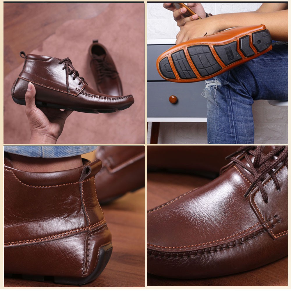 Logan Shoes Leather Exclusive Sepatu Boots Pria Original Bahan 100% KULIT SAPI ASLI Berkualitas