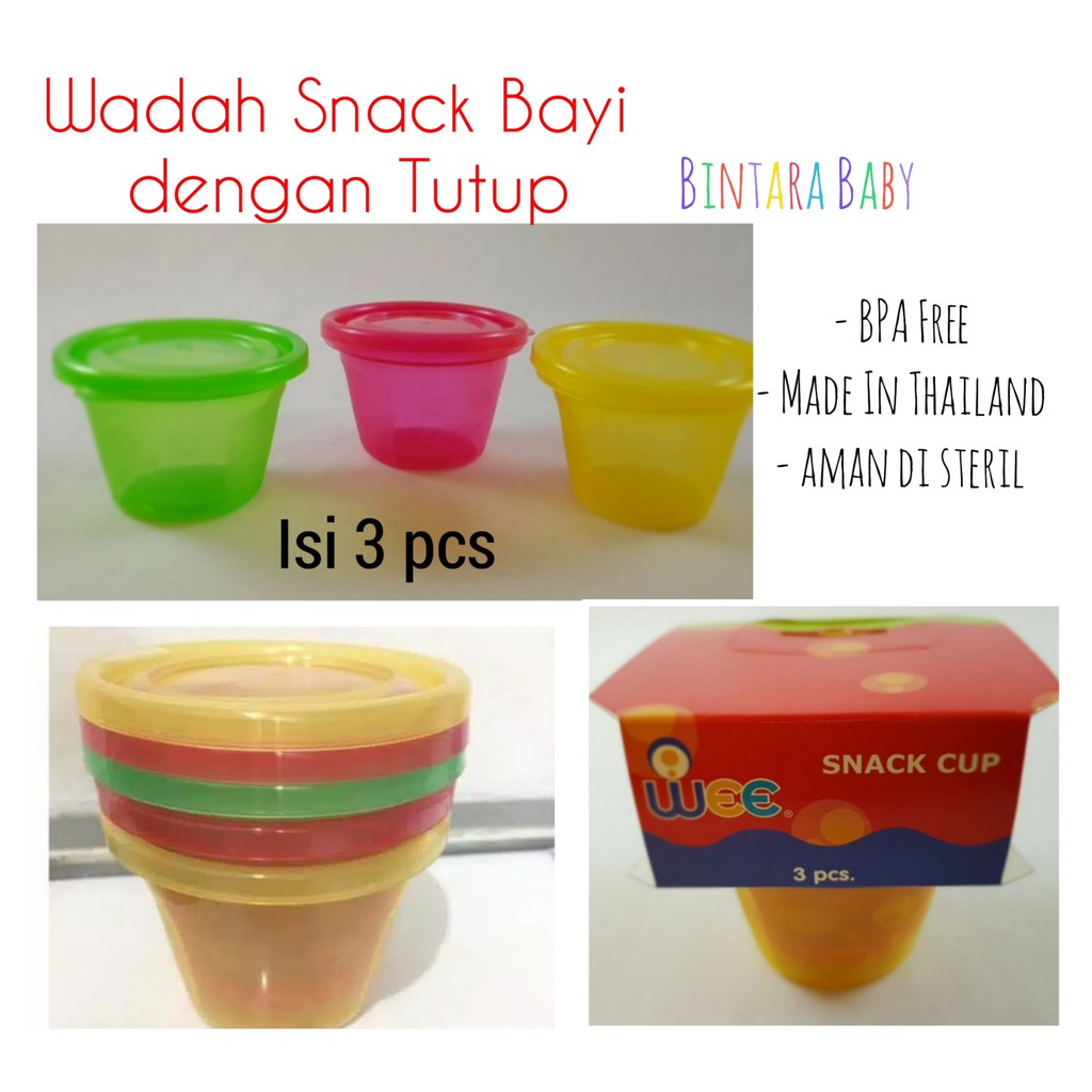 Wadah Snack Bayi isi 3 Tempat Cemilan Bayi / Baby Snack Cup