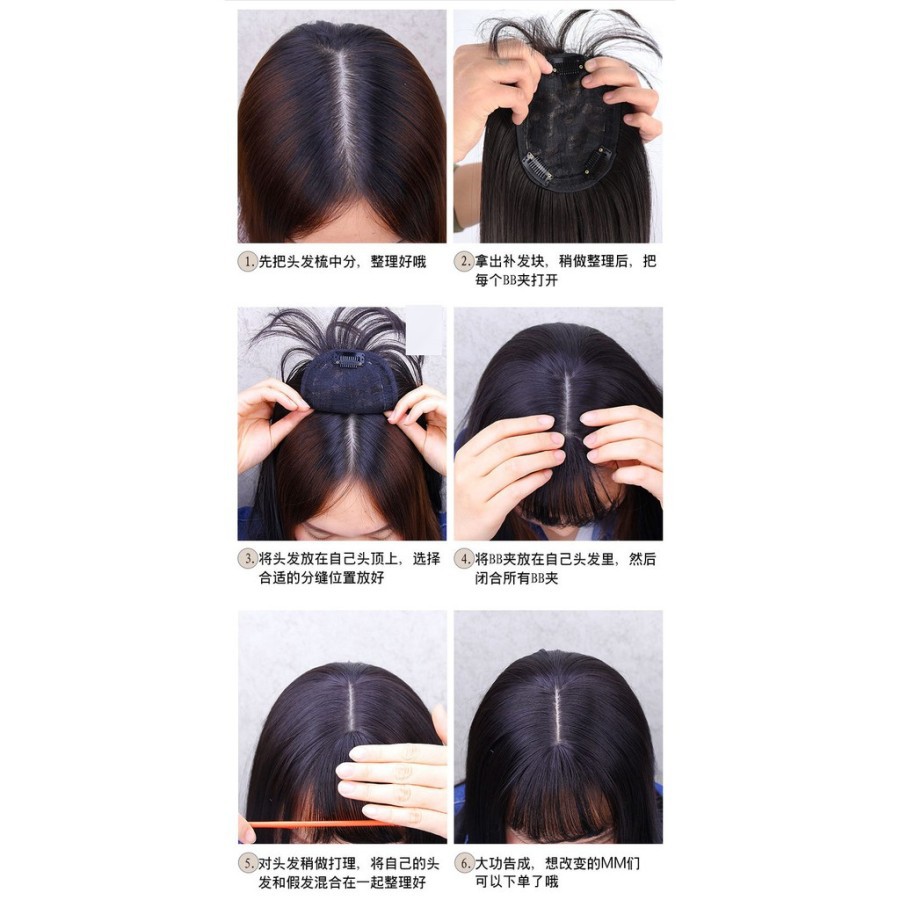 TOBO wig toupee penutup botak penambah volume rambut palsu extension