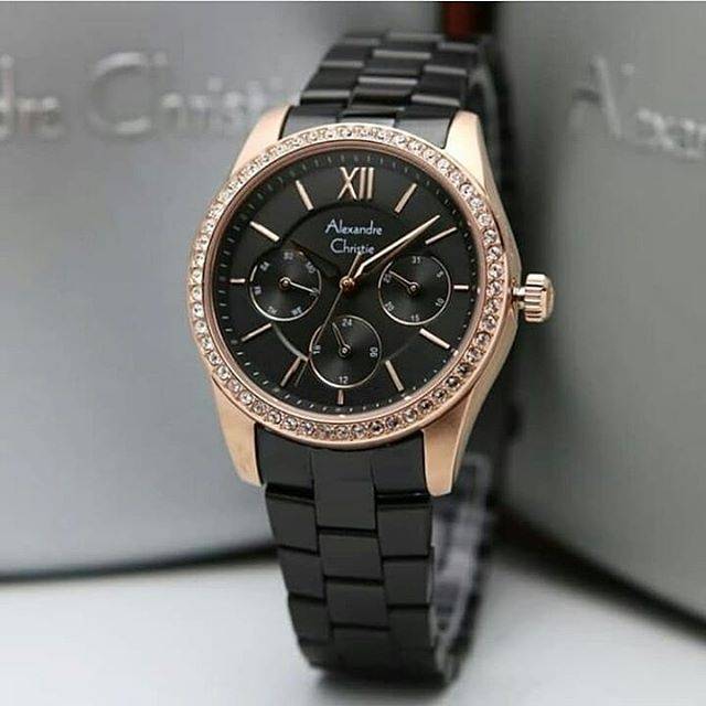 ALEXANDRE CHRISTIE WANITA AC 2827 BLACK ROSEGOLD ORIGINAL