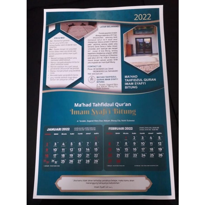 

Diskon Kalender 4 Lembar Finishing Jepit Kaleng