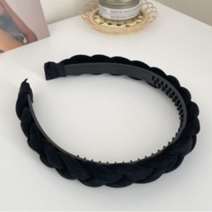 BANDO DOFF KEPANG 2CM Bahan Velvet Bludru - Bandana Matte Korea Braided Headband