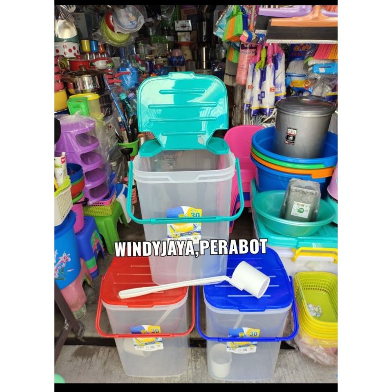 Toples Es Buah + Gayung 30 Liter Green Leaf / Aquarium Es Buah Kelapa / Teples Wadah Air