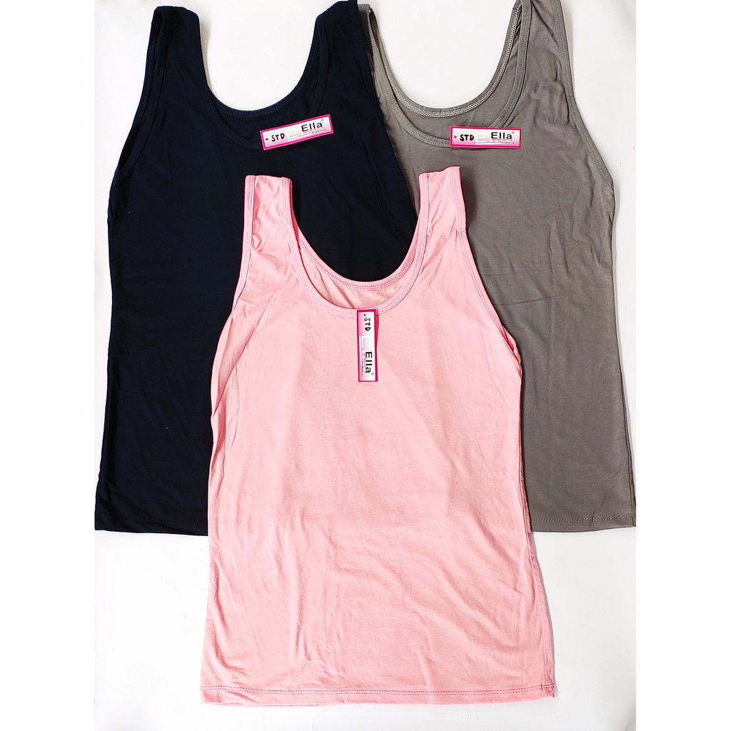 Ella - 3 Pcs Singlet Original Wanita Dewasa ( 6 warna, All size ) ~ Sahabi