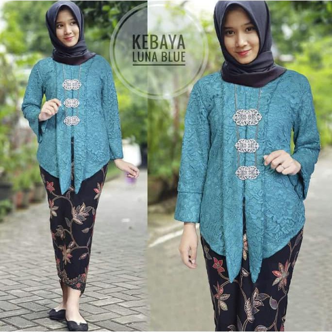 Kebaya Luna Blue Hijab 0111 RJE Baju Gamis Wanita