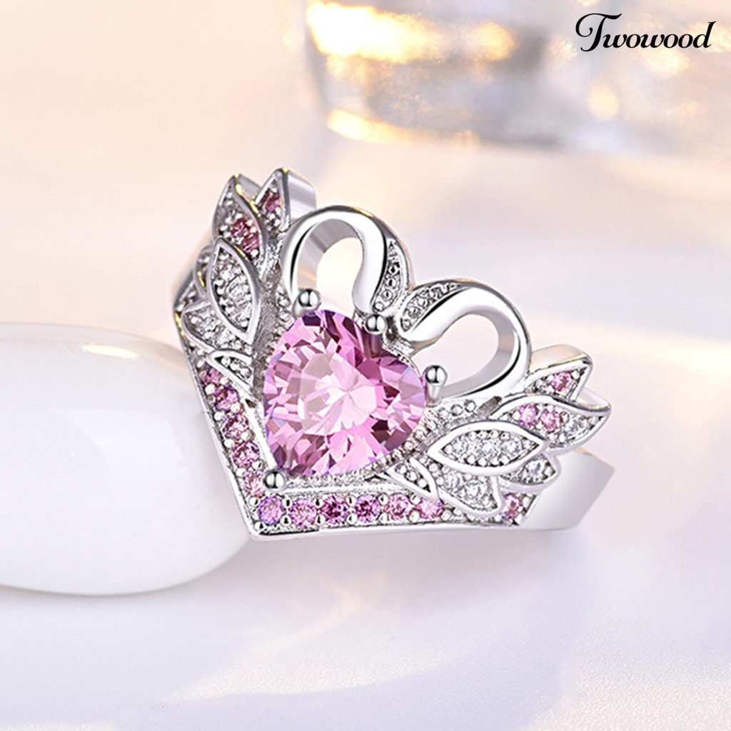 Cincin Bentuk Angsa Bahan Cubic Zirconia Alloy Untuk Wanita