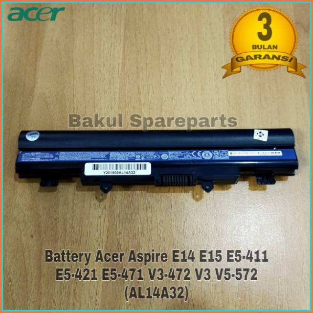 Baterai Original Acer Aspire E14 E15 E4 E5 E5-471 E5-411 E5-421 E5-421G E5-471 E5-471G (AL14A32)