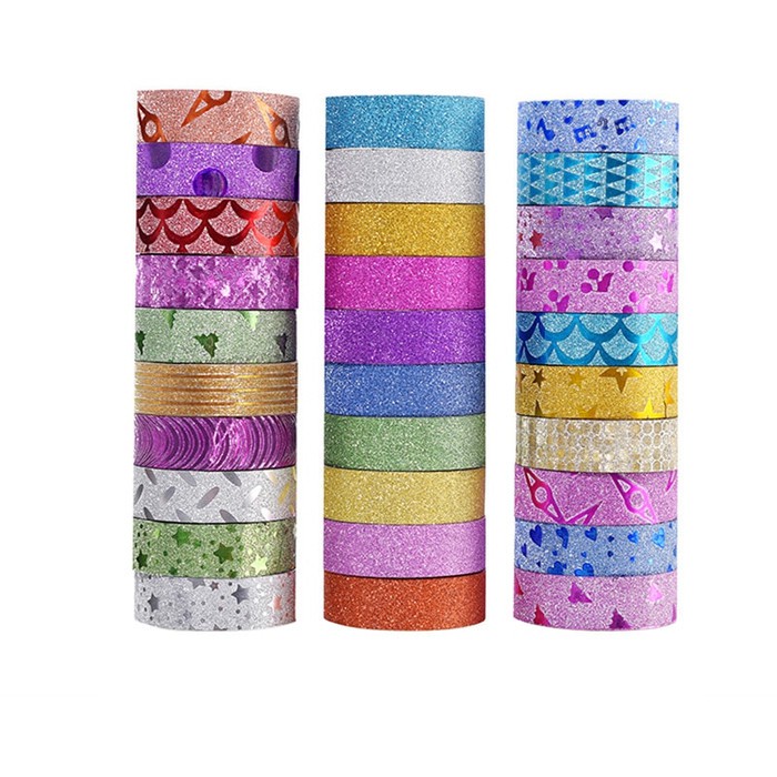 Solasi Glitter Motif DEKOR BUKU DECORATION TAPE LUCU WARNA WARNI BUJO BULLET JURNAL DEKORASI