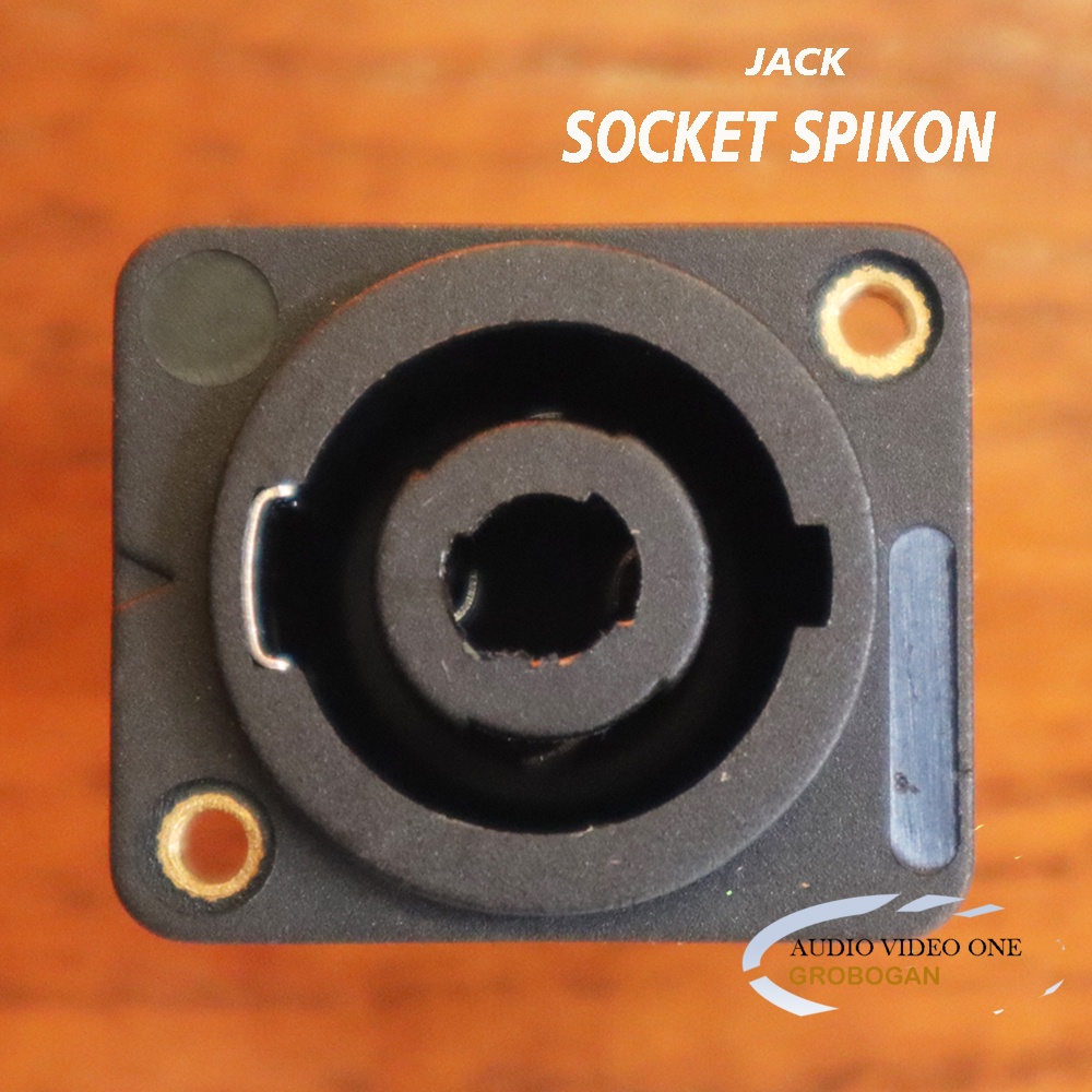 Socket Spikon Hitam Soket Jek Spikon 011 CP Jek Soket 2 Lubang Baut