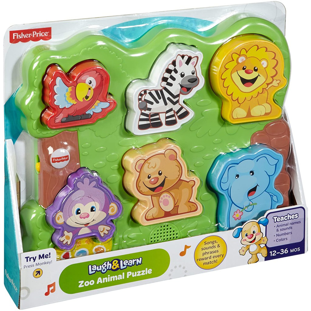 Mainan Puzzle Hewan FISHER PRICE  LAUGH &amp; LEARN ZOO ANIMAL PUZZLE - Mainan Puzzle Motif Hewan Lucu Usia 12-36 Bulan